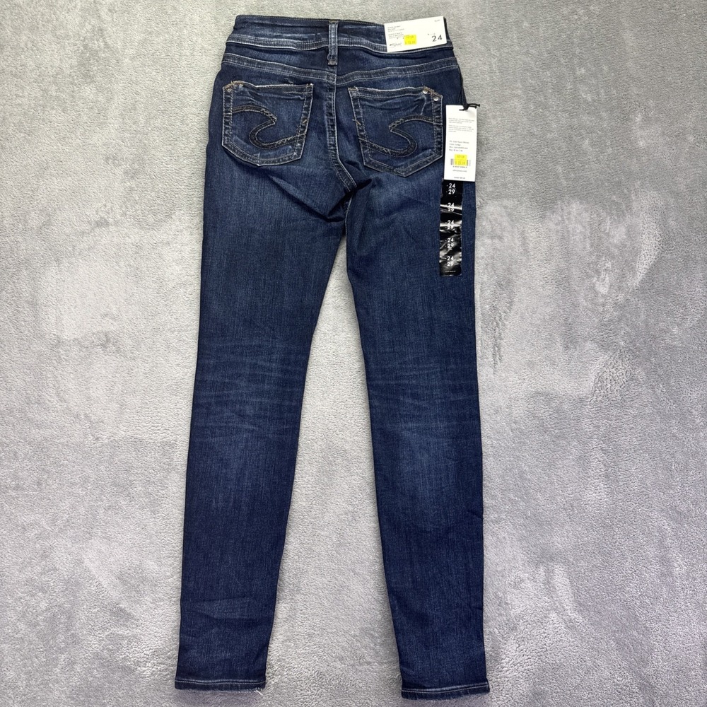 Silver Jeans Suki Super Skinny‎ Mid Rise  Womens W24 H29 Dark Wash Stretch